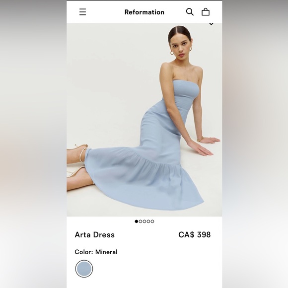 Reformation Arta Dress size 4 mineral blue - Picture 3 of 10